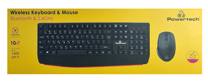 POWERTECH set ποντίκι & πληκτρολόγιο PT-1167, 2.4GHz & Bluetooth, μαύρο - Image 8