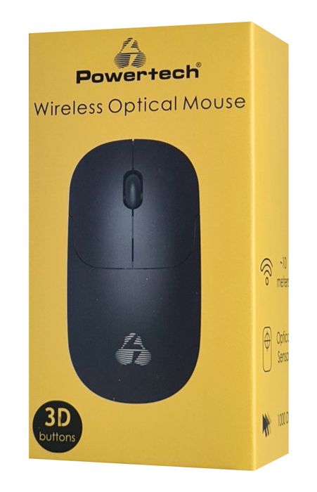POWERTECH ασύρματο ποντίκι PT-1183, USB δέκτης, 1000DPI, μαύρο - Image 5