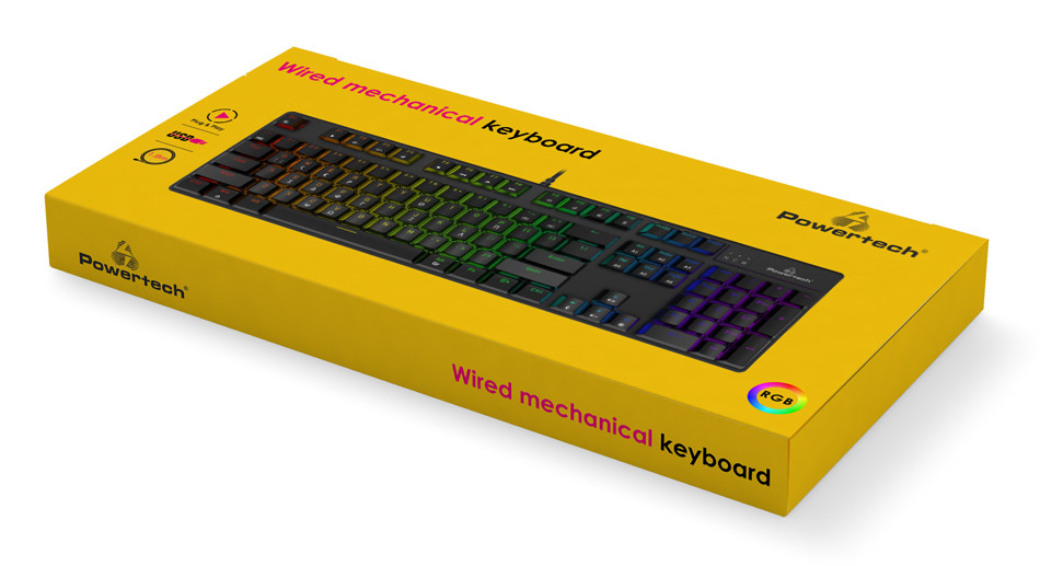 POWERTECH gaming μηχανικό πληκτρολόγιο PT-1254, ενσύρματο, RGB, μαύρο - Image 4