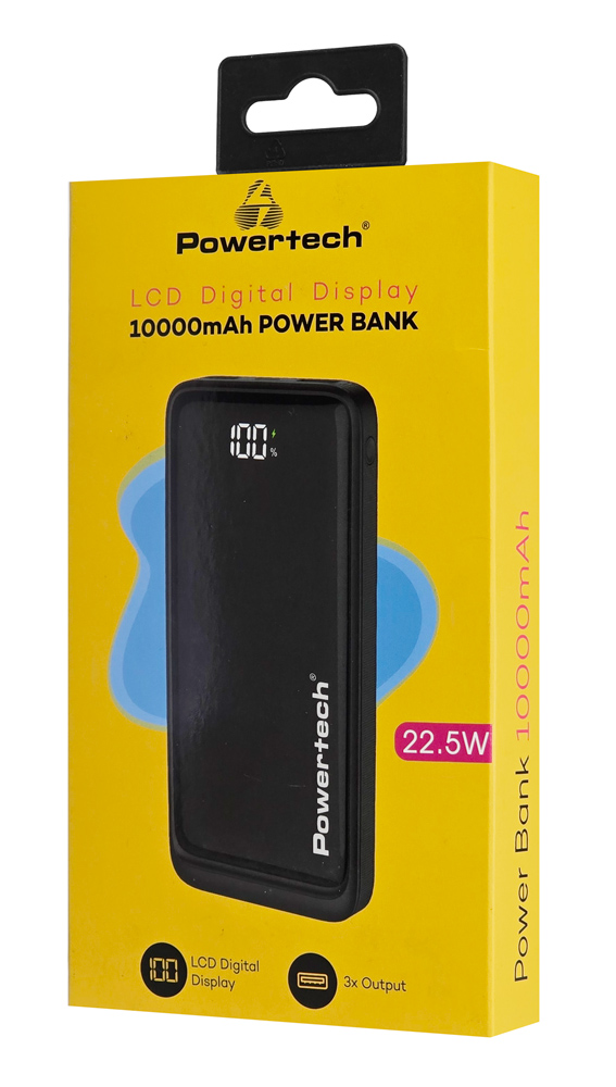 POWERTECH power bank PT-1326 με οθόνη, 10000mAh, 22.5W, μαύρο - Image 5