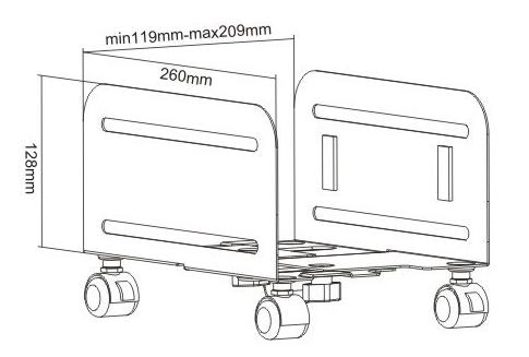 POWERTECH βάση PC PT-1329 με ροδάκια, universal, μεταλλική, έως 10kg - Image 5