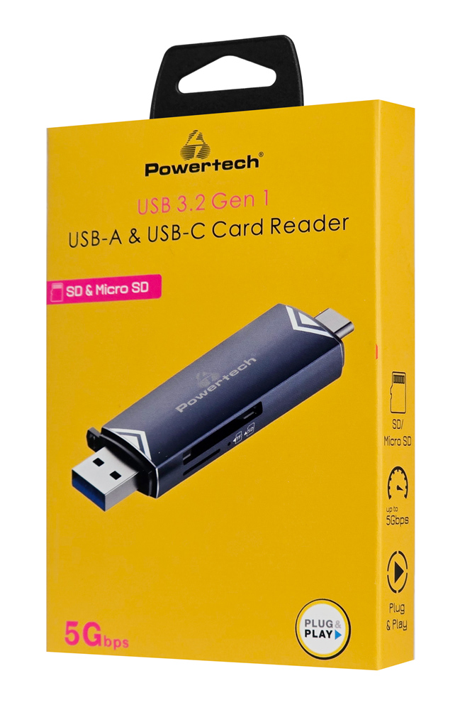 POWERTECH card reader PT-1343 για SD & micro SD, USB 3.2, 5Gbps, γκρι - Image 7