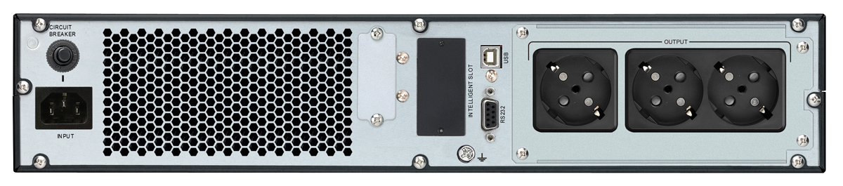 POWERTECH UPS On Line PT-1357 για rack 2U, με οθόνη, 1000VA/900W, 3x Schuko output - Image 2