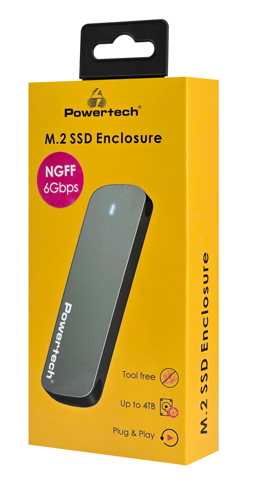 POWERTECH θήκη για M.2 SATA SSD PT-1374, 6Gbps, γκρι - Image 3