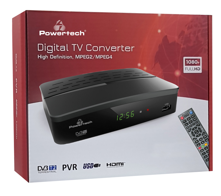 POWERTECH ψηφιακός δέκτης PT-779, MPEG4, DVB-T2, H.265, RJ45 - Image 4