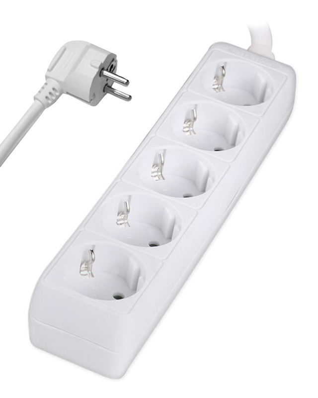 POWERTECH πολύπριζο PT-871, 5x schuko, 16A, 3m, λευκό