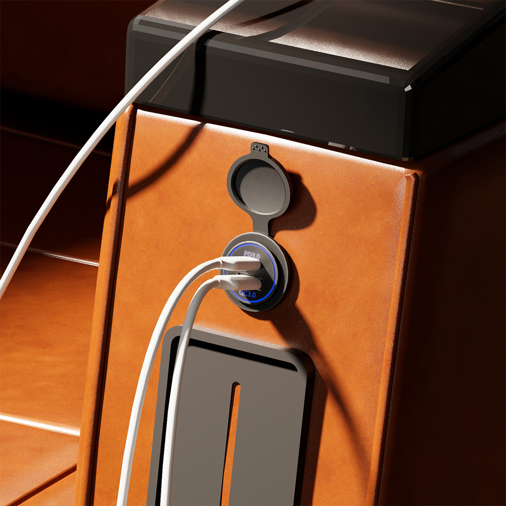 POWERTECH πρίζα USB για σκάφη & οχήματα PTL-004, USB & USB-C, 36W, IP65 - Image 2