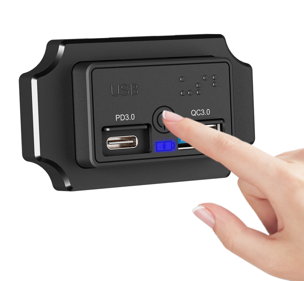 POWERTECH πρίζα USB για σκάφη & οχήματα PTL-009, USB & USB-C, 36W - Image 2