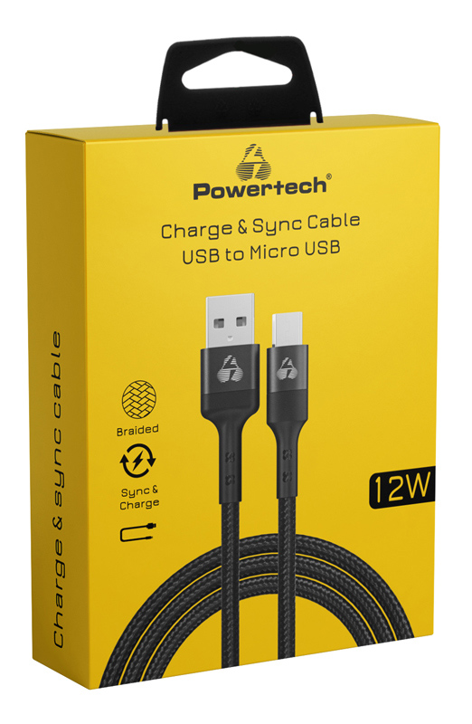 POWERTECH καλώδιο micro USB σε USB PTR-0170, 12W 2.4A, copper, 1.5m, μαύρο - Image 2