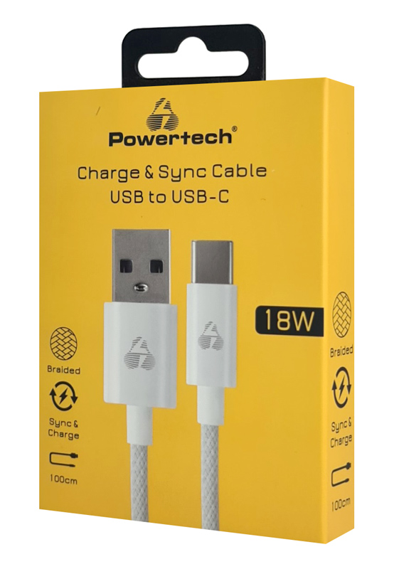 POWERTECH καλώδιο USB-C σε USB PTR-0184, 18W, 480Mbps, 1m, λευκό - Image 2