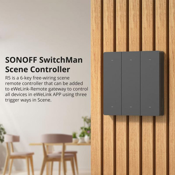 SONOFF smart διακόπτης R5W με 6x πλήκτρα, Wi-Fi, λευκός - Image 2