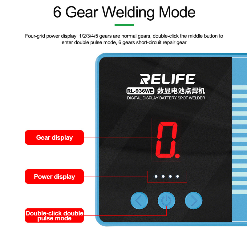 RELIFE ηλεκτροπόντα μπαταριών RL-936WE, 6 επίπεδα, 3200mAh - Image 6