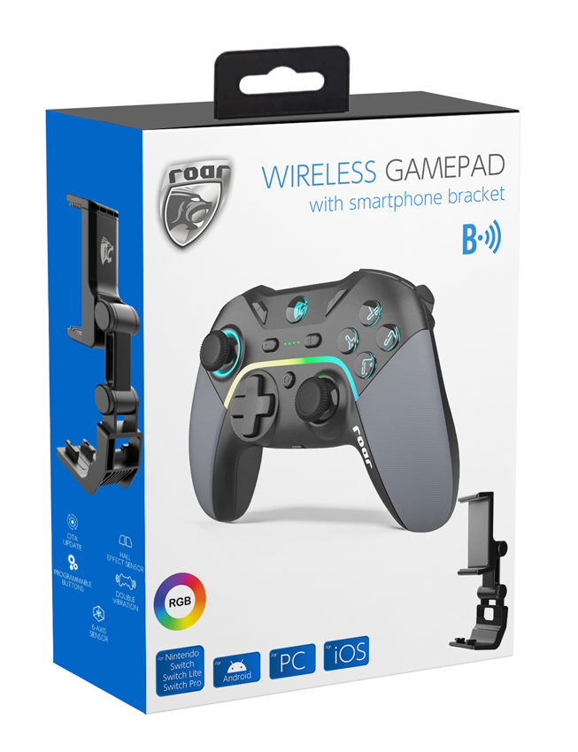 ROAR ασύρματο gamepad RR-0022, Switch/PC/iOS/Android, Bluetooth, μαύρο - Image 8