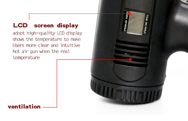 SUNSHINE πιστόλι θερμού αέρα RS-1800D, 2 ταχύτητες, LCD, 1800W, μαύρο - Image 8