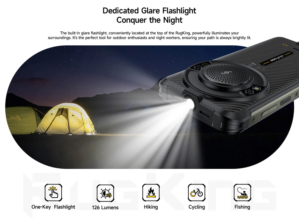 ULEFONE smartphone RugKing με ηχείο 3.5W, 5.99", 8/256GB, 9600mAh, IP68/IP69K, μαύρο - Image 14