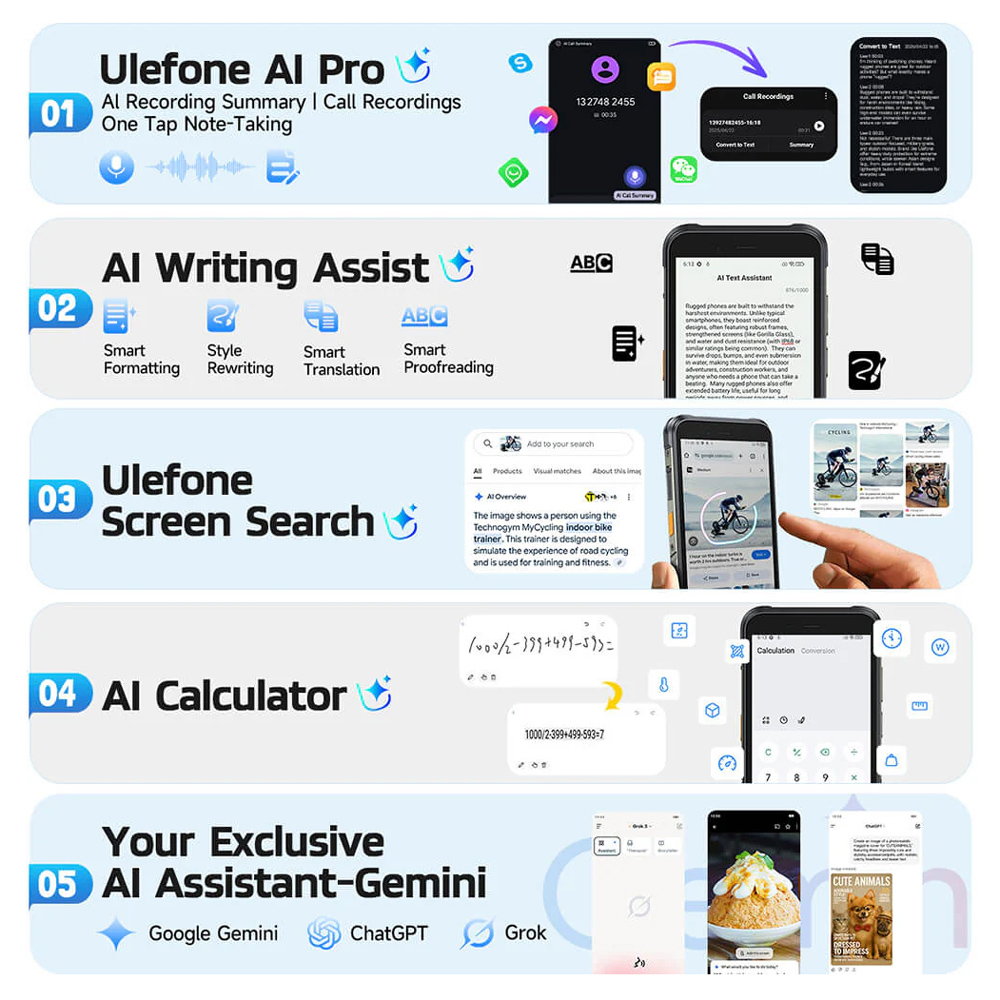ULEFONE smartphone RugKing με ηχείο 3.5W, 5.99", 8/256GB, 9600mAh, IP68/IP69K, μαύρο - Image 16
