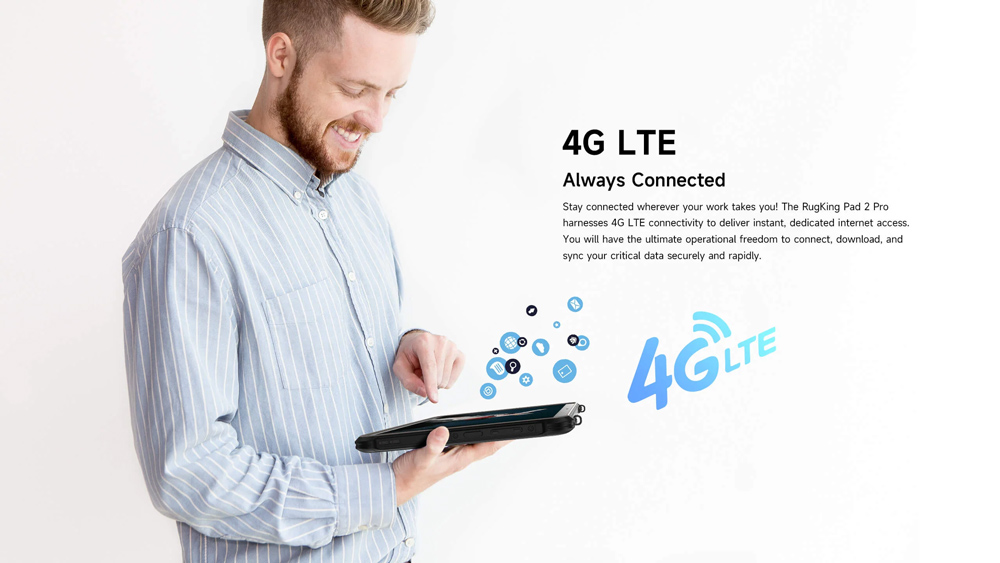 ULEFONE tablet RugKing Pad 2 Pro, 10.1", 8/256GB, 10200mAh, IP68/IP69K/MIL-STD-810H, 4G, μαύρο - Image 10