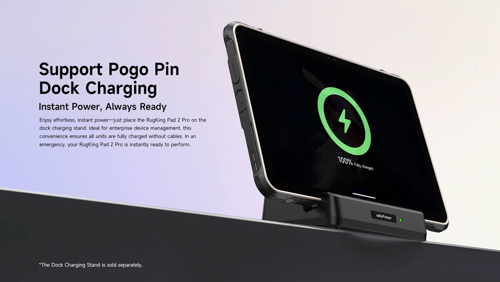 ULEFONE tablet RugKing Pad 2 Pro, 10.1", 8/256GB, 10200mAh, IP68/IP69K/MIL-STD-810H, 4G, μαύρο - Image 11