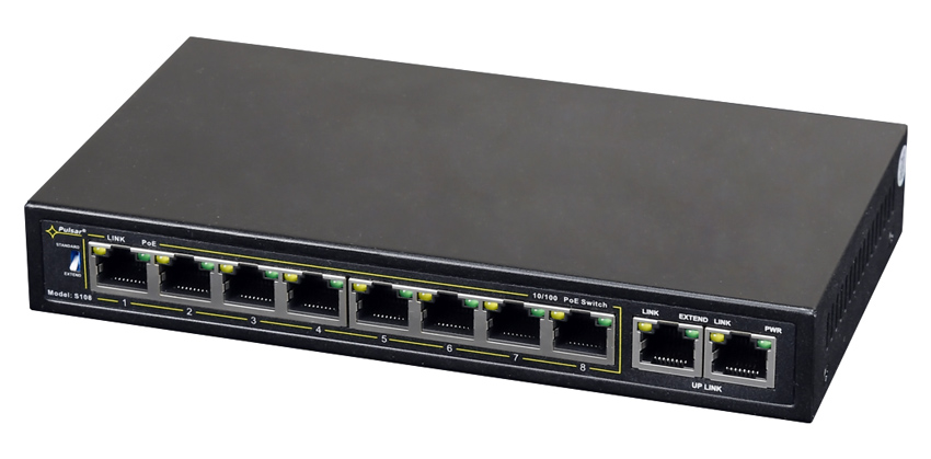 PULSAR PoE Ethernet Switch S108-90W, 10x ports 10/100Mb/s - Image 3