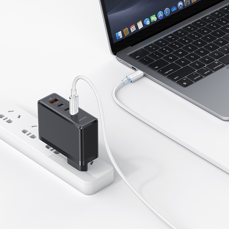 USAMS καλώδιο USB-C σε USB-C US-SJ660, 100W, 480Mbps, 1.2m, λευκό - Image 3