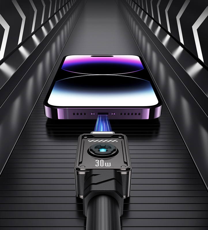 USAMS καλώδιο Lightning σε USB-C US-SJ685, 30W, 480Mbps, 1.2m, μαύρο - Image 2