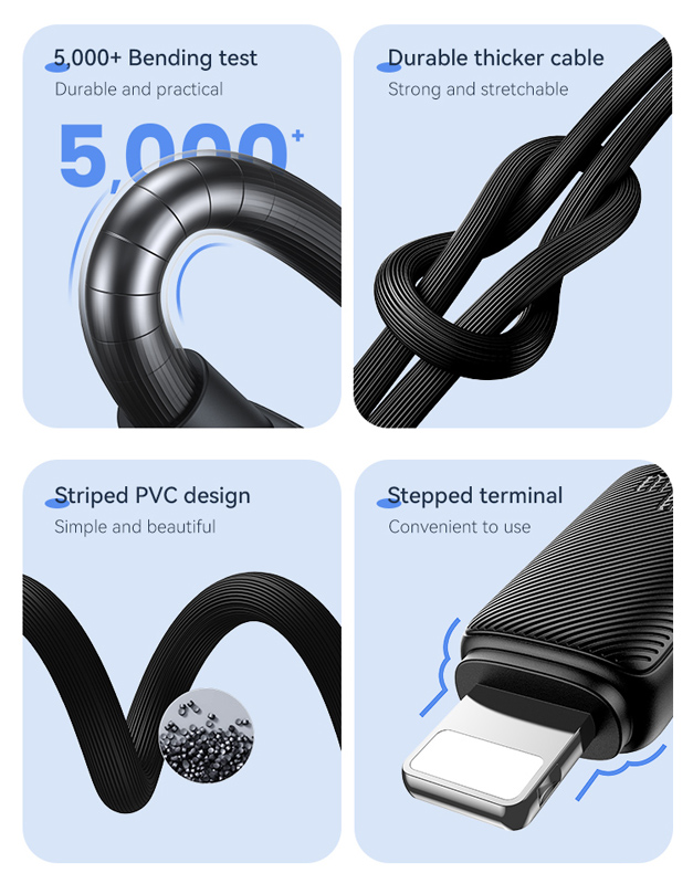 USAMS καλώδιο Lightning σε USB-C US-SJ692, 30W, 480Mbps, 1m, μαύρο - Image 4