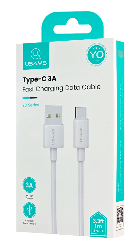 USAMS καλώδιο USB-C σε USB US-SJ708, 3A, 480Mbps, 1m, λευκό - Image 3
