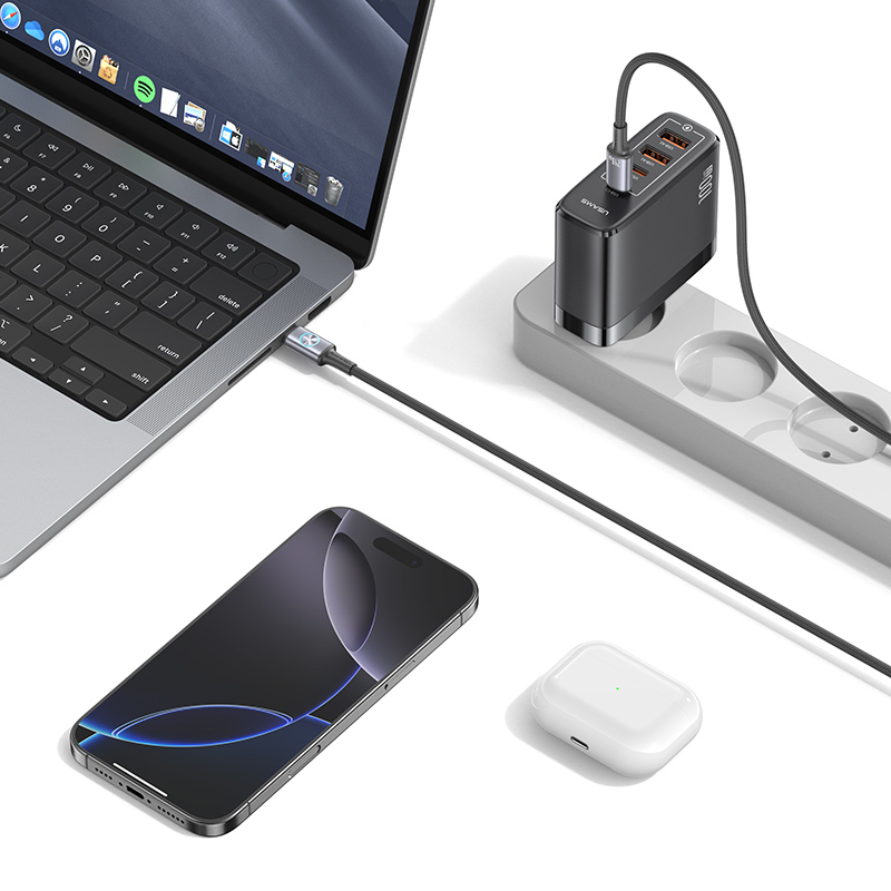USAMS καλώδιο USB-C SJ751, 240W, 480Mbps, 1.2m, μαύρο - Image 3