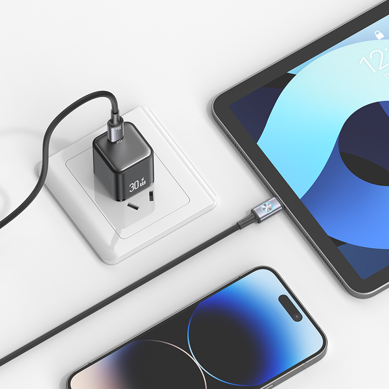 USAMS καλώδιο Lightning σε USB-C SJ753, 30W, 480Mbps, 1.2m, μπεζ - Image 2