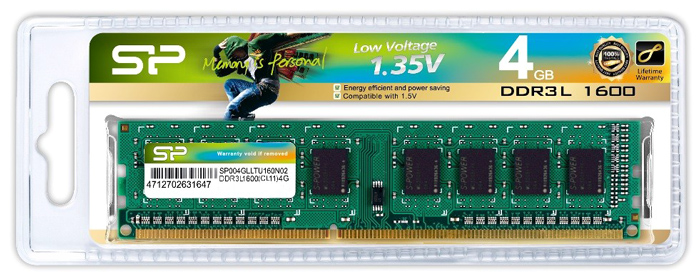 SILICON POWER μνήμη DDR3L UDIMM SP004GLLTU160N02, 4GB, 1600MHz, CL11 - Image 2