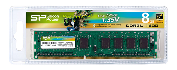 SILICON POWER μνήμη DDR3L UDIMM SP008GLLTU160N02, 8GB, 1600MHz, CL11 - Image 2