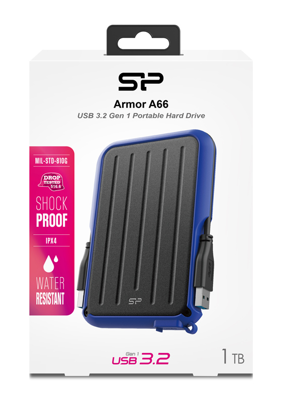 SILICON POWER εξωτερικός HDD Armor A66, 1TB, USB 3.2, μπλε - Image 4