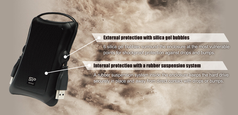 SILICON POWER εξωτερικός HDD Armor A30, 1TB, USB 3.2, μαύρος - Image 2