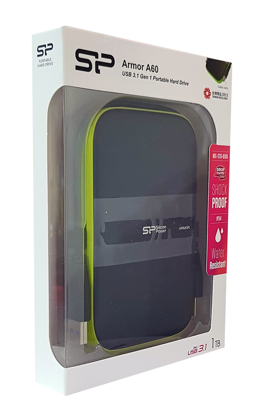 SILICON POWER εξωτερικός HDD Armor A60, 1TB, USB 3.2, πράσινος - Image 4