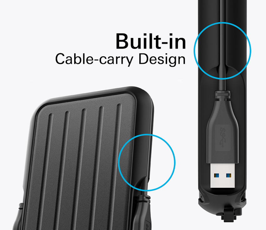 SILICON POWER εξωτερικός HDD Armor A66, 2TB, USB 3.2, μαύρος - Image 3