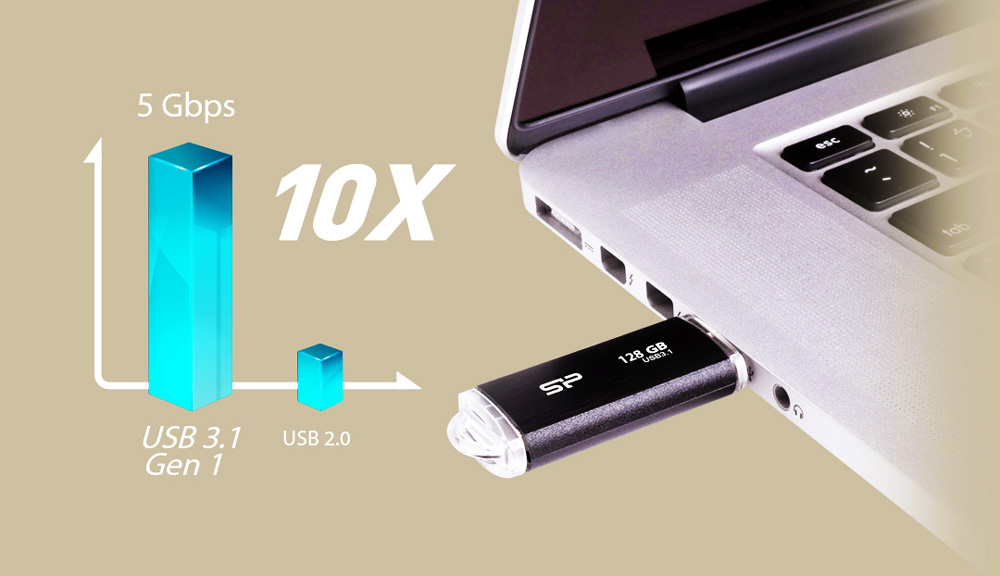 SILICON POWER USB Flash Drive Blaze B02, 32GB, USB 3.2, μαύρο - Image 2