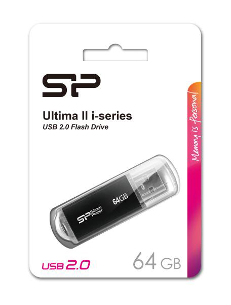 SILICON POWER USB Flash Drive Ultima II-I, 64GB, USB 2.0, μαύρο - Image 2