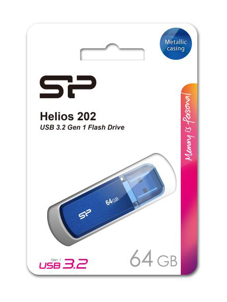 SILICON POWER USB Flash Drive Helios 202, 64GB, USB 3.2, μπλε - Image 3