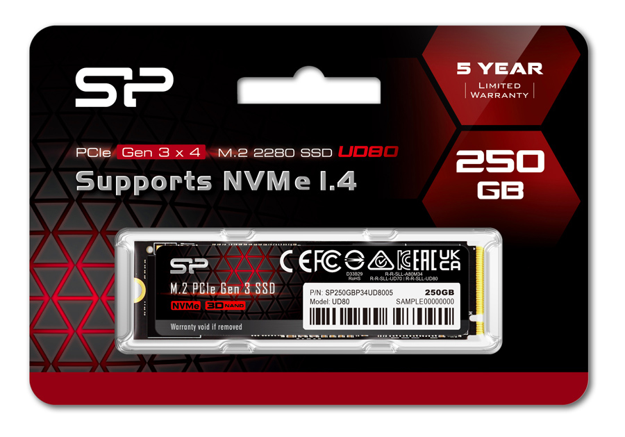 SILICON POWER SSD PCIe Gen3x4 M.2 2280 UD80, 250GB, 3.400-3.000MB/s - Image 4