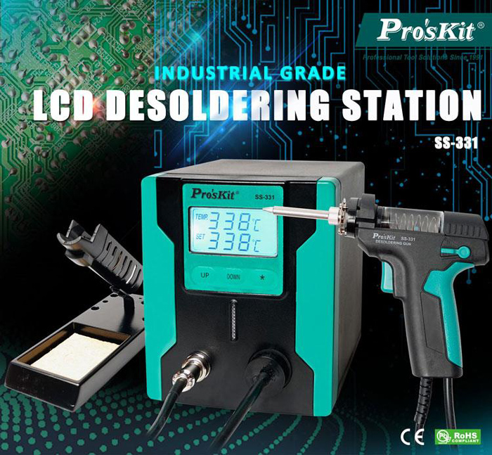PROSKIT σταθμός αποκόλλησης SS-331B με οθόνη, 140W, 160~480 °C - Image 2