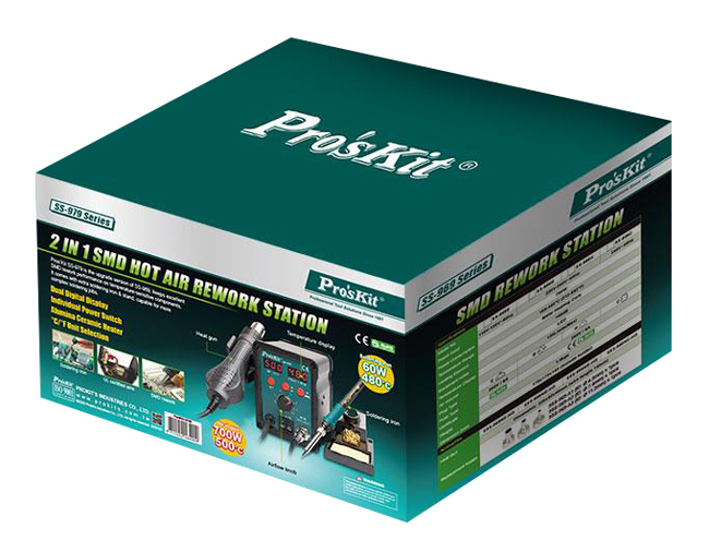 PROSKIT σταθμός συγκόλλησης SS-979B, κολλητήρι/air gun, 760W, 200-480 °C - Image 10