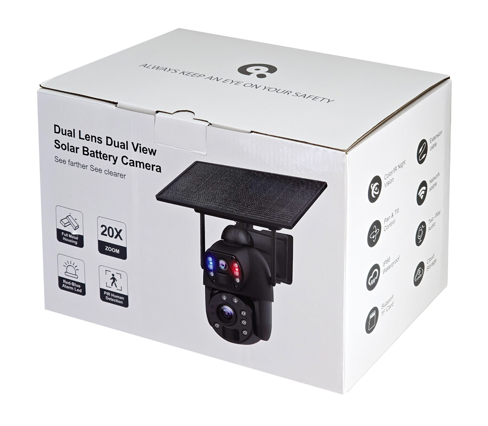 SECTEC smart ηλιακή κάμερα ST-598-6M-4G-20W-EU, 3MP dual lens, 20x zoom, 4G, SD, PTZ - Image 7
