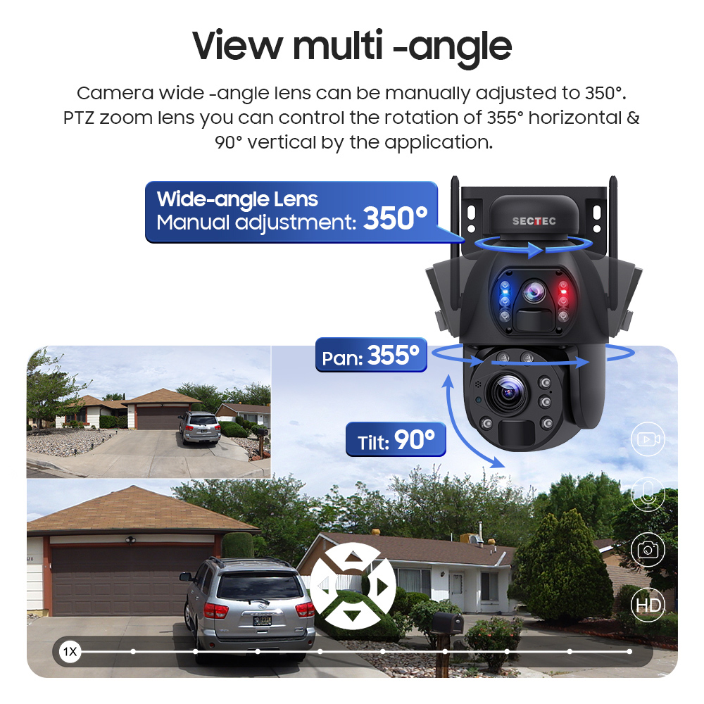 SECTEC smart ηλιακή κάμερα ST-598-6M-4G-20W-EU, 3MP dual lens, 20x zoom, 4G, SD, PTZ - Image 9