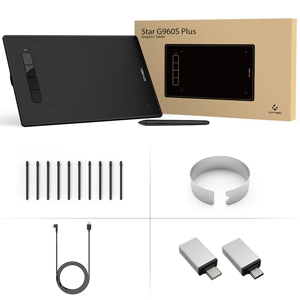 XP-PEN ταμπλέτα σχεδίασης με γραφίδα Star G960S Plus, 228.8x152.6mm, μαύρο - Image 8