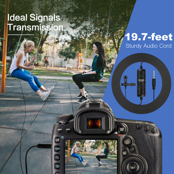 SYNCO μικρόφωνο Lav-S6E με clip-on, omnidirectional, 3.5mm, 6m, μαύρο - Image 5