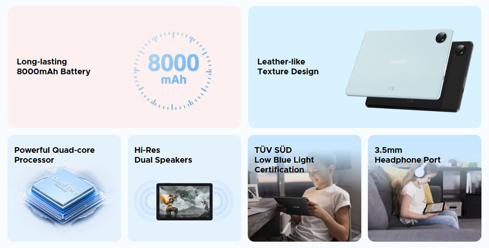 DOOGEE tablet T10W με πληκτρολόγιο/ποντίκι/στυλό αφής/θήκη, 10.1", 4/128GB, 4G, Android 14, 8000mAh, μαύρο - Image 3