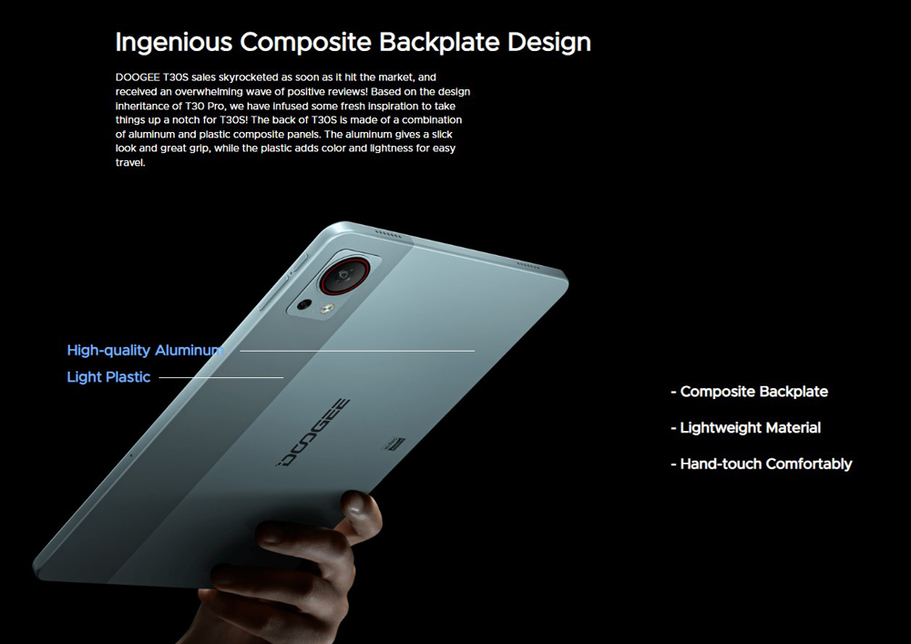 DOOGEE tablet T30S, 11", 6/256GB, 4G, Android 13, 8580mAh, μαύρο - Image 3