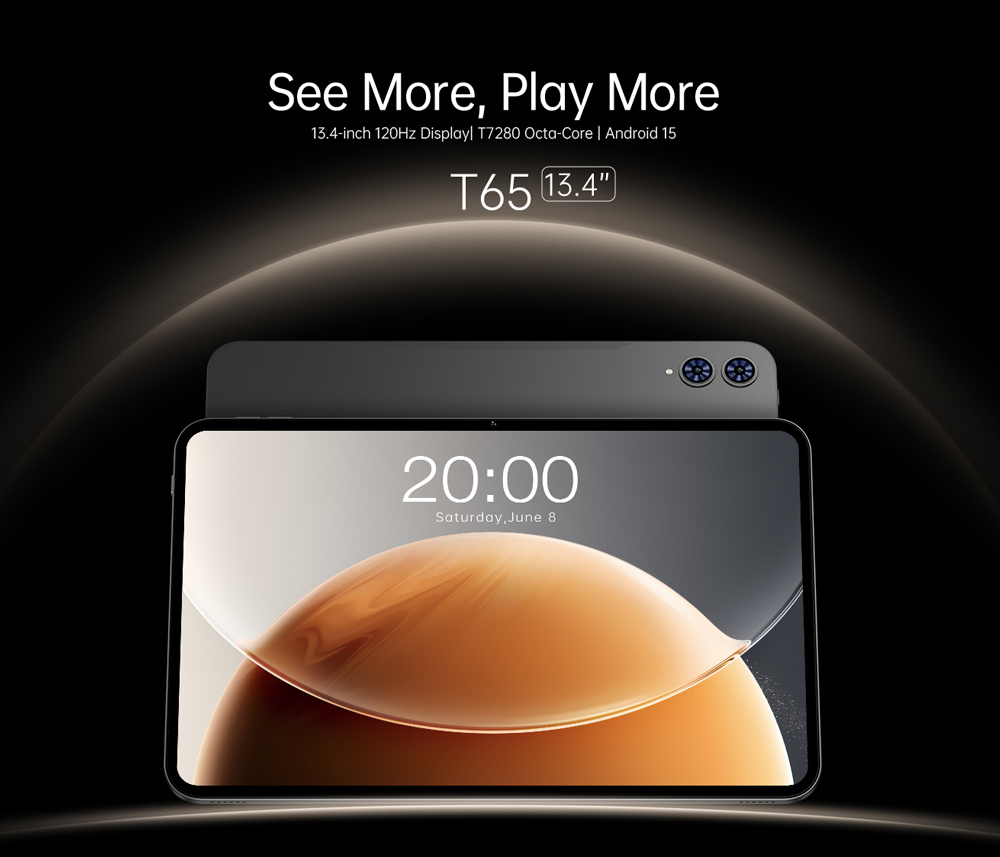 TECLAST tablet T65 με πληκτρολόγιο/στυλό αφής/θήκη, 13.4", 6/128GB, 4G, Android 15, 8000mAh, γκρι - Image 2