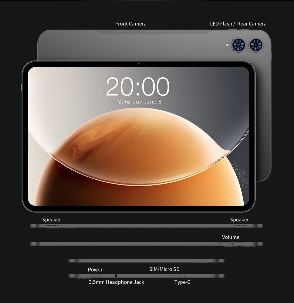 TECLAST tablet T65 με πληκτρολόγιο/στυλό αφής/θήκη, 13.4", 6/128GB, 4G, Android 15, 8000mAh, γκρι - Image 9