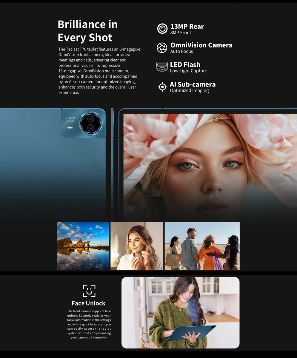 TECLAST tablet T70, 14", 8/256GB, 4G, Android 14, 10000mAh, μπλε - Image 7